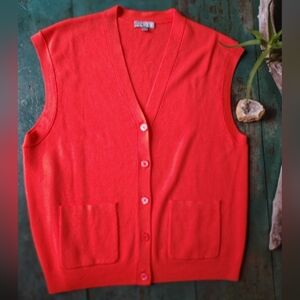 J. Crew Vivid Orange Sleeveless Cardigan